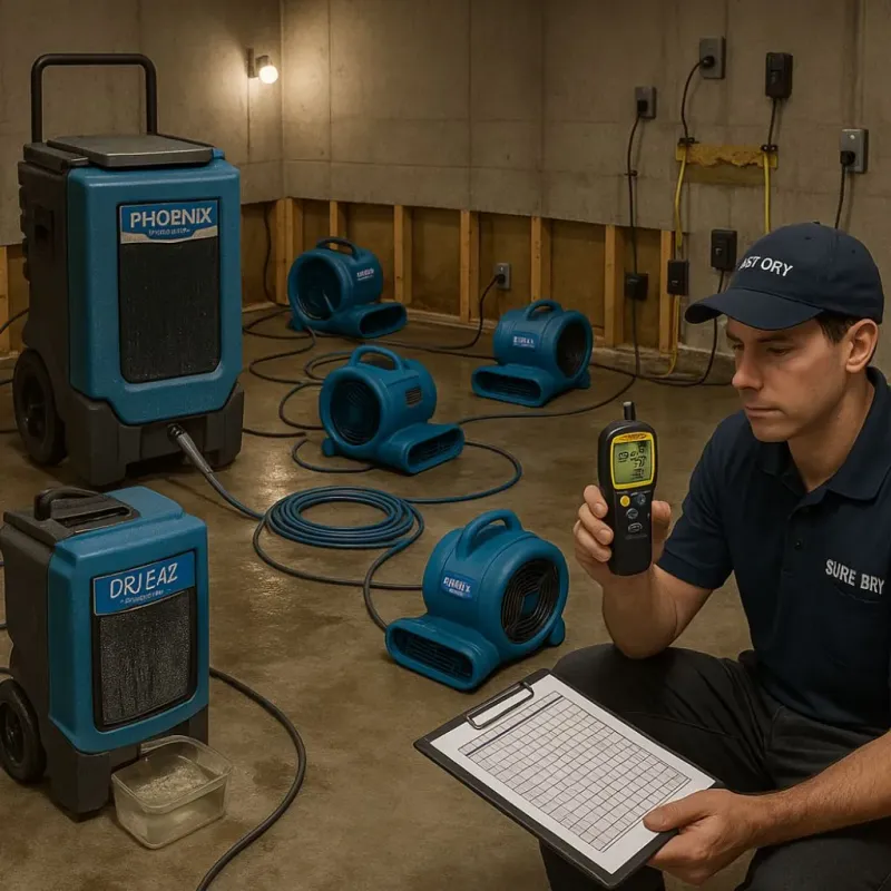 Structural Drying and Dehumidification process in Casas Adobes, AZ